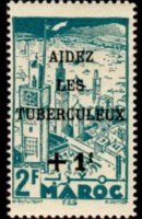 Marocco 1945 - serie Paesaggi e monumenti: 2 fr + 1 fr