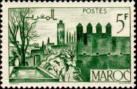 Marocco 1947 - serie Vedute cittadine: 5 fr