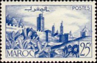 Marocco 1947 - serie Vedute cittadine: 25 fr