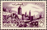 Marocco 1947 - serie Vedute cittadine: 25 fr