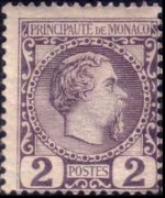 Monaco 1885 - serie Principe Carlo III: 2 c