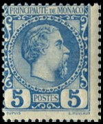 Monaco 1885 - serie Principe Carlo III: 5 c