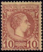 Monaco 1885 - serie Principe Carlo III: 10 c