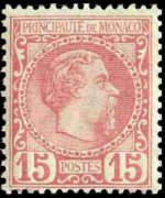Monaco 1885 - serie Principe Carlo III: 15 c
