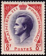 Monaco 1955 - set Prince Rainier III: 8 fr