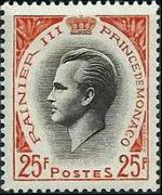 Monaco 1955 - set Prince Rainier III: 25 fr