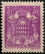 Monaco 1937 - serie Stemma dei Grimaldi: 3 c