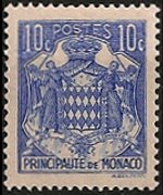 Monaco 1937 - serie Stemma dei Grimaldi: 10 c
