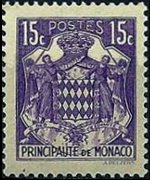 Monaco 1937 - serie Stemma dei Grimaldi: 15 c