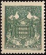 Monaco 1937 - serie Stemma dei Grimaldi: 30 c