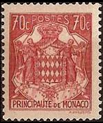 Monaco 1937 - serie Stemma dei Grimaldi: 70 c