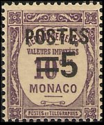 Monaco 1937 - serie Segnatasse soprastampati: 5 c su 10 c