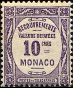 Monaco 1925 - serie Cifra: 10 c