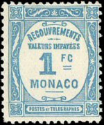 Monaco 1925 - serie Cifra: 1 fr