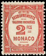 Monaco 1925 - serie Cifra: 2 fr