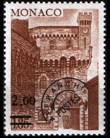 Monaco 1976 - serie Torre dell'orologio: 2,00 fr su 1,85 fr