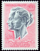 Monaco 1966 - serie Principe Ranieri III e Principessa Grace: 2,00 fr