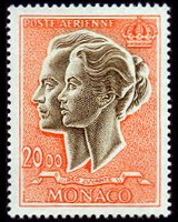 Monaco 1966 - serie Principe Ranieri III e Principessa Grace: 20,00 fr