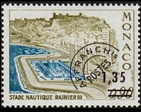 Monaco 1962 - serie Stadio nautico: 1,35 fr su 0,90 fr