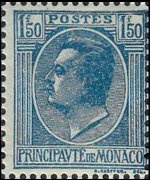 Monaco 1924 - serie Principe Luigi II: 1,50 fr