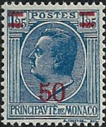 Monaco 1924 - set Prince Louis II: 50 c su 1,25 fr