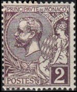 Monaco 1891 - serie Principe Alberto I: 2 c