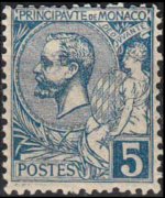Monaco 1891 - serie Principe Alberto I: 5 c