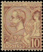Monaco 1891 - serie Principe Alberto I: 10 c