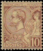 Monaco 1891 - set Prince Albert I: 10 c