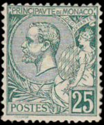 Monaco 1891 - serie Principe Alberto I: 25 c