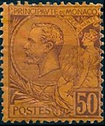Monaco 1891 - serie Principe Alberto I: 50 c