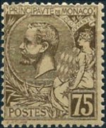 Monaco 1891 - serie Principe Alberto I: 75 c