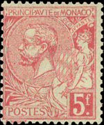 Monaco 1891 - set Prince Albert I: 5 fr