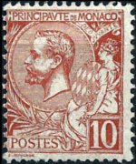 Monaco 1891 - serie Principe Alberto I: 10 c