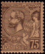 Monaco 1891 - serie Principe Alberto I: 75 c