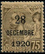 Monaco 1891 - serie Principe Alberto I: 75 c