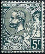 Monaco 1891 - serie Principe Alberto I: 5 fr