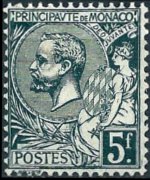 Monaco 1891 - serie Principe Alberto I: 5 fr