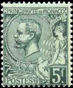 Monaco 1891 - serie Principe Alberto I: 5 fr