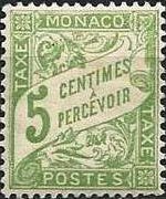 Monaco 1904 - serie Cifra: 5 c