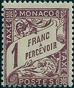 Monaco 1904 - serie Cifra: 1 fr
