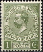Monaco 1911 - serie Principe Alberto I: 1 c