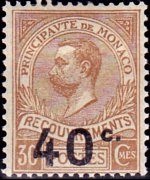 Monaco 1911 - serie Principe Alberto I: 40 c su 30 c