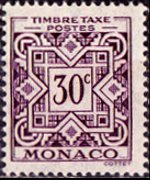 Monaco 1946 - serie Cifra e ornamento: 30 c