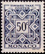 Monaco 1946 - serie Cifra e ornamento: 50 c