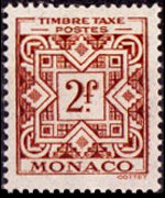 Monaco 1946 - serie Cifra e ornamento: 2 fr