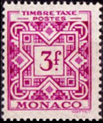 Monaco 1946 - serie Cifra e ornamento: 3 fr