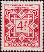 Monaco 1946 - serie Cifra e ornamento: 4 fr