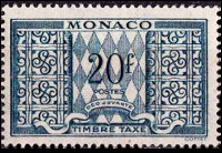Monaco 1946 - serie Cifra e ornamento: 20 fr