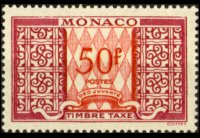 Monaco 1946 - serie Cifra e ornamento: 50 fr
